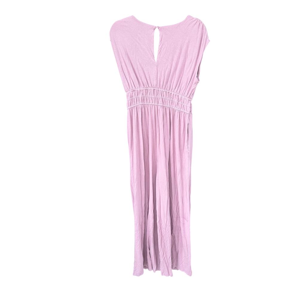 Old Navy Mauve Sleeveless Smocked Waist V Neck Wide Leg Jumpsuit M - Picture 4 of 5